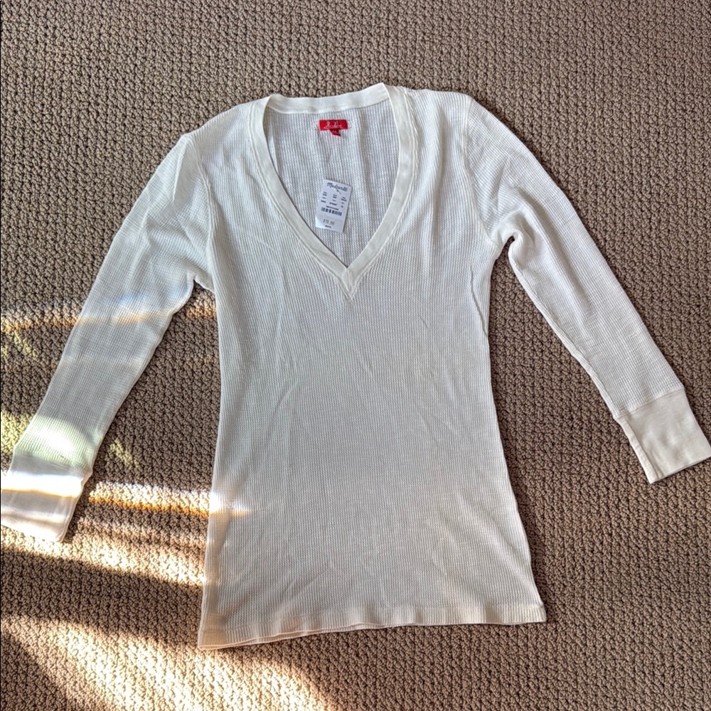 Off-White Madewell V-Neck Ribbed Top